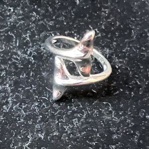 “New” Sterling Silver Dolphin Tail Ring, Size 6